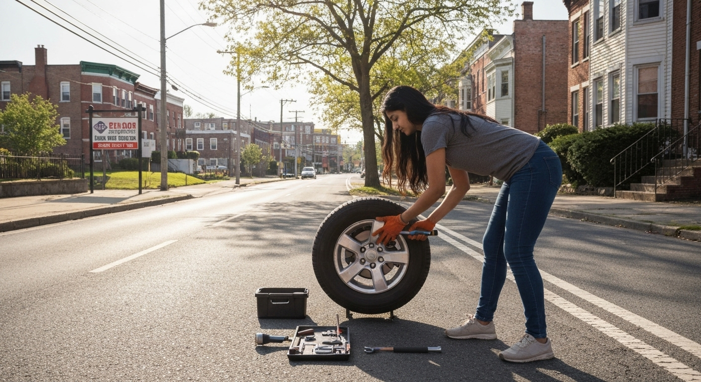 flat tire change Newark NJ