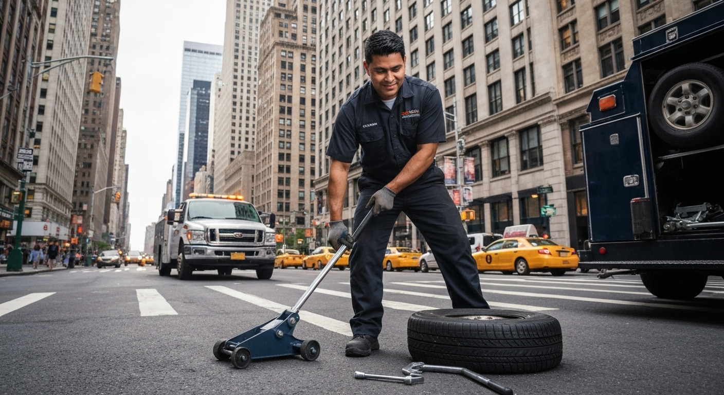 flat tire change service NYC